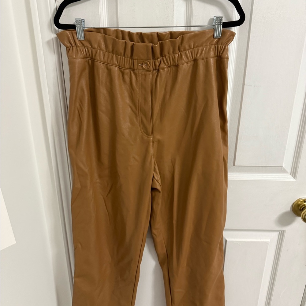 Rachel Zoe Camel Faux Leather Trousers